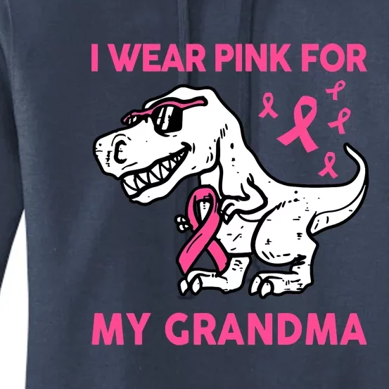 I Wear Pink For My Grandma Baby Funny Breast Cancer Women's Pullover Hoodie