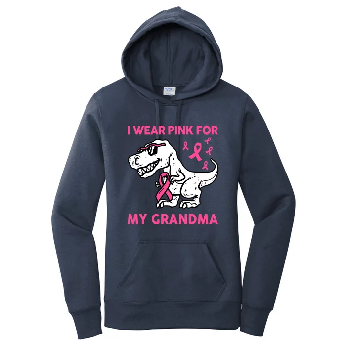 I Wear Pink For My Grandma Baby Funny Breast Cancer Women's Pullover Hoodie