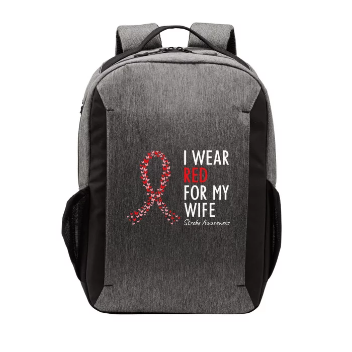 I Wear Red For My Wife Stroke Awareness Survivor Warrior Vector Backpack