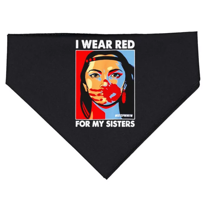 I Wear Red For My Sister Native American Stop MMIW USA-Made Doggie Bandana