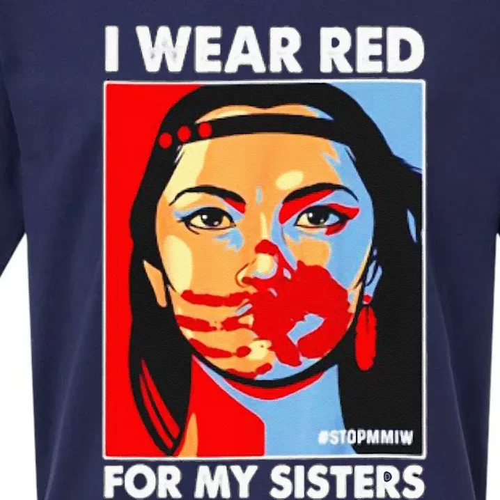 I Wear Red For My Sister Native American Stop MMIW Sueded Cloud Jersey T-Shirt