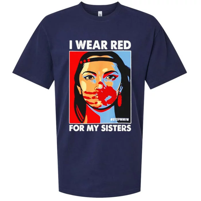 I Wear Red For My Sister Native American Stop MMIW Sueded Cloud Jersey T-Shirt