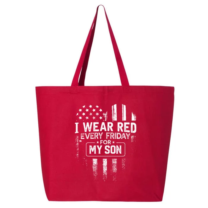 I Wear Red Every Friday For My Son Mom Dad 25L Jumbo Tote