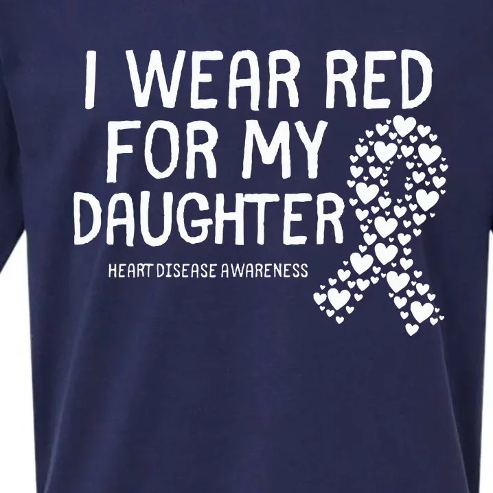 I Wear Red For My Daughter CHD Congenital Heart Disease Sueded Cloud Jersey T-Shirt