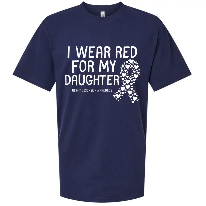 I Wear Red For My Daughter CHD Congenital Heart Disease Sueded Cloud Jersey T-Shirt