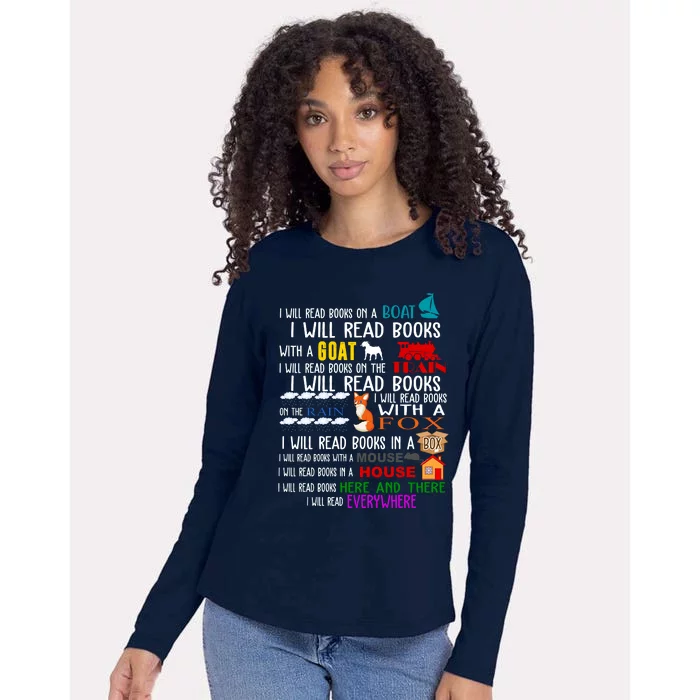 I Will Read Books Everywhere Womens Cotton Relaxed Long Sleeve T-Shirt