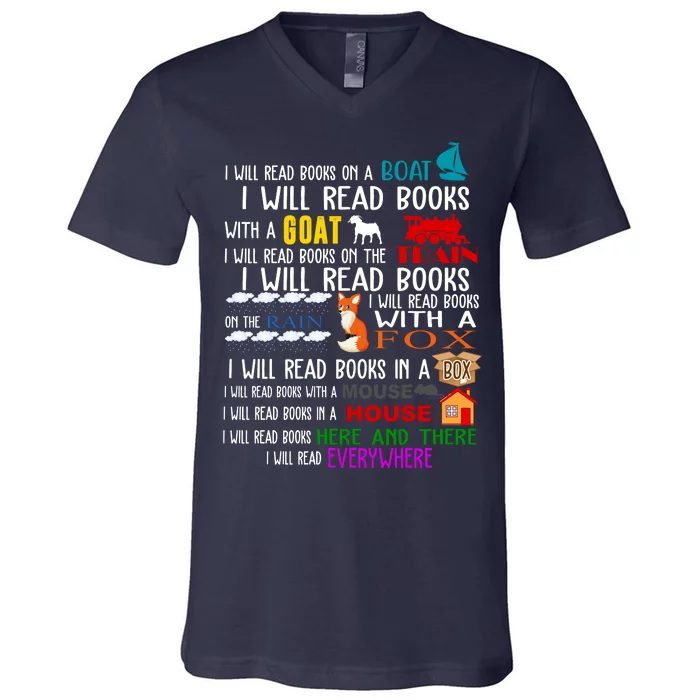 I Will Read Books Everywhere V-Neck T-Shirt