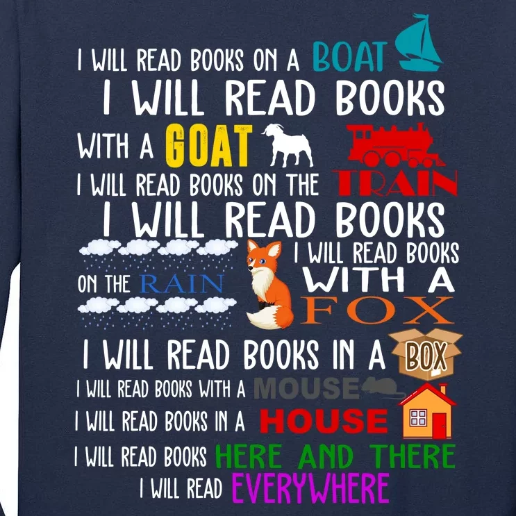 I Will Read Books Everywhere Tall Long Sleeve T-Shirt