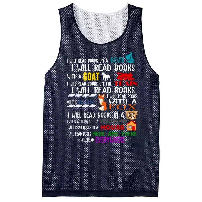 I Will Read Books Everywhere Mesh Reversible Basketball Jersey Tank