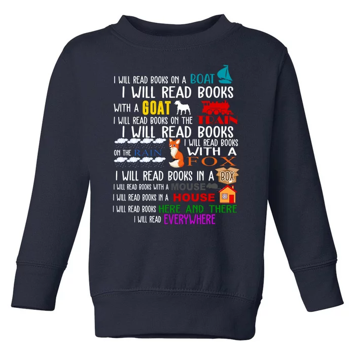 I Will Read Books Everywhere Toddler Sweatshirt