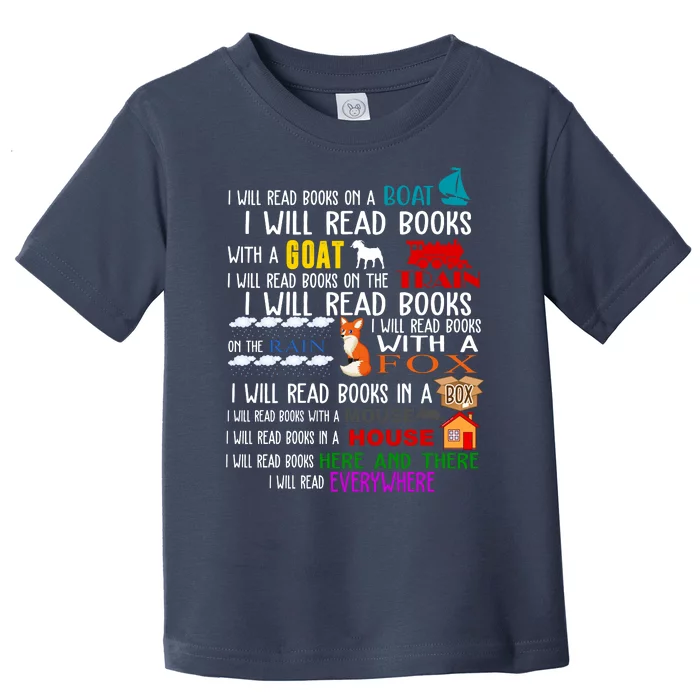 I Will Read Books Everywhere Toddler T-Shirt