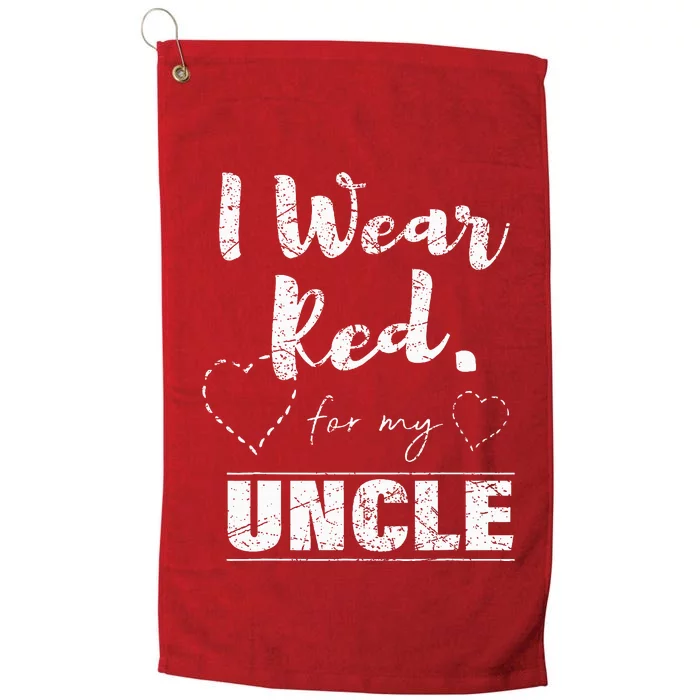 I Wear Red For My Uncle Heart Disease Awareness Gift Platinum Collection Golf Towel