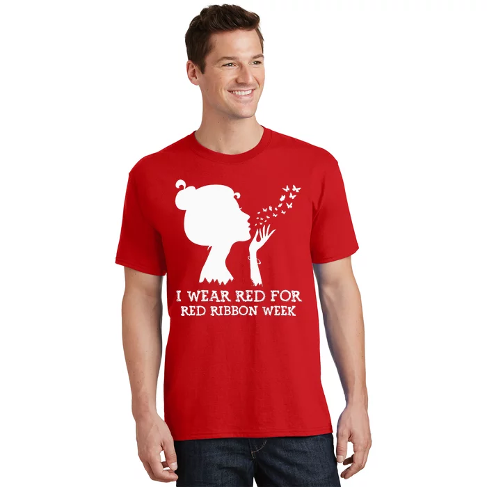 I Wear Red For Red Ribbon Week Awareness American T-Shirt