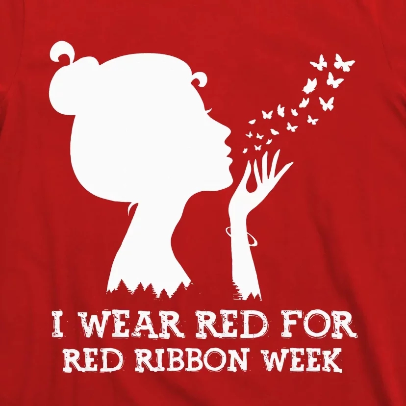 I Wear Red For Red Ribbon Week Awareness American T-Shirt