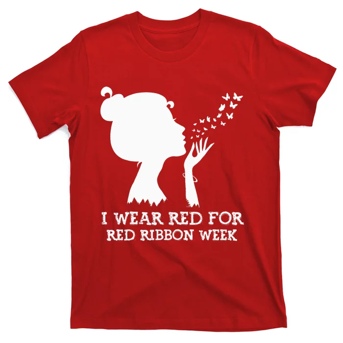 I Wear Red For Red Ribbon Week Awareness American T-Shirt