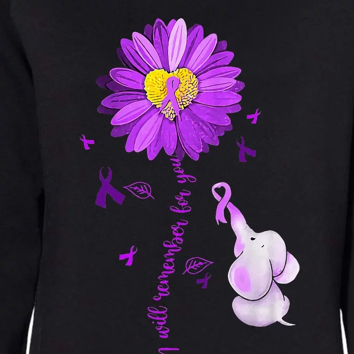 I Will Remember For You Elephant Alzheimers Awareness Womens California Wash Sweatshirt