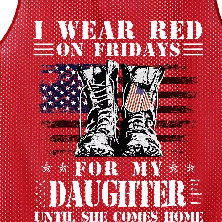 I Wear Red On Fridays For My Daughter Until She Comes Home Mesh Reversible Basketball Jersey Tank