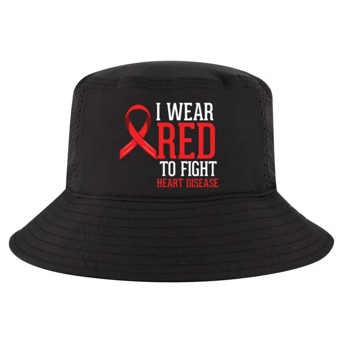 I Wear Red For Heart Disease Awareness Cool Comfort Performance Bucket Hat