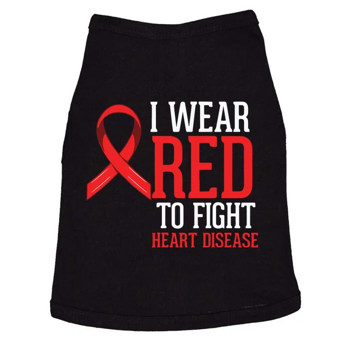 I Wear Red For Heart Disease Awareness Doggie Tank