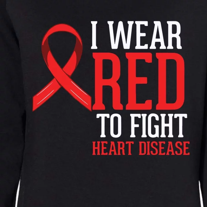 I Wear Red For Heart Disease Awareness Womens California Wash Sweatshirt