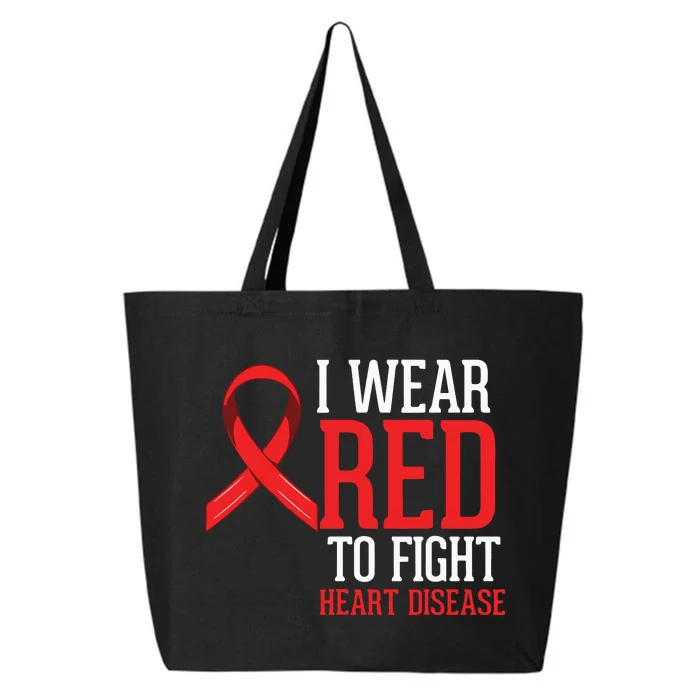 I Wear Red For Heart Disease Awareness 25L Jumbo Tote