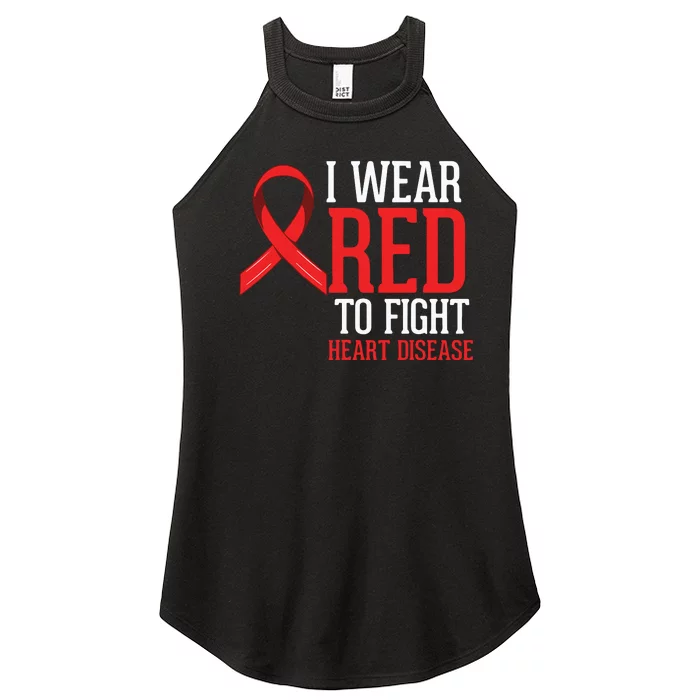 I Wear Red For Heart Disease Awareness Women’s Perfect Tri Rocker Tank