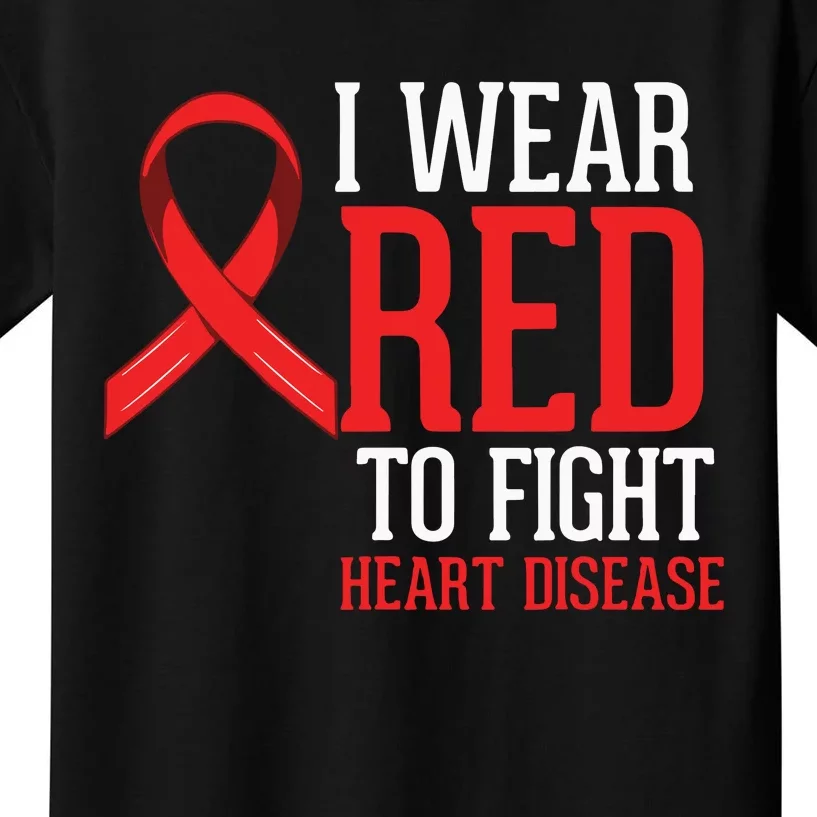 I Wear Red For Heart Disease Awareness Kids T-Shirt