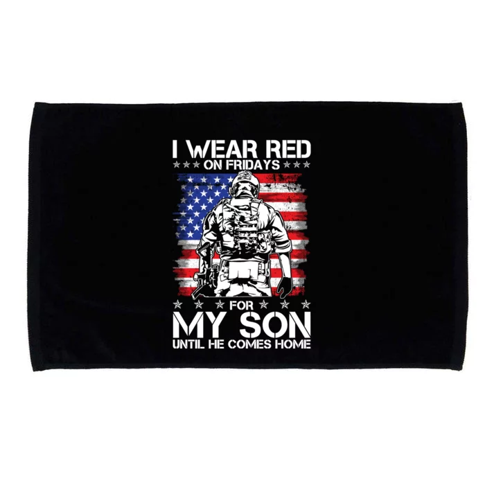 I Wear Red On Fridays For My Son Until He Comes Home Red White And Blue Microfiber Hand Towel