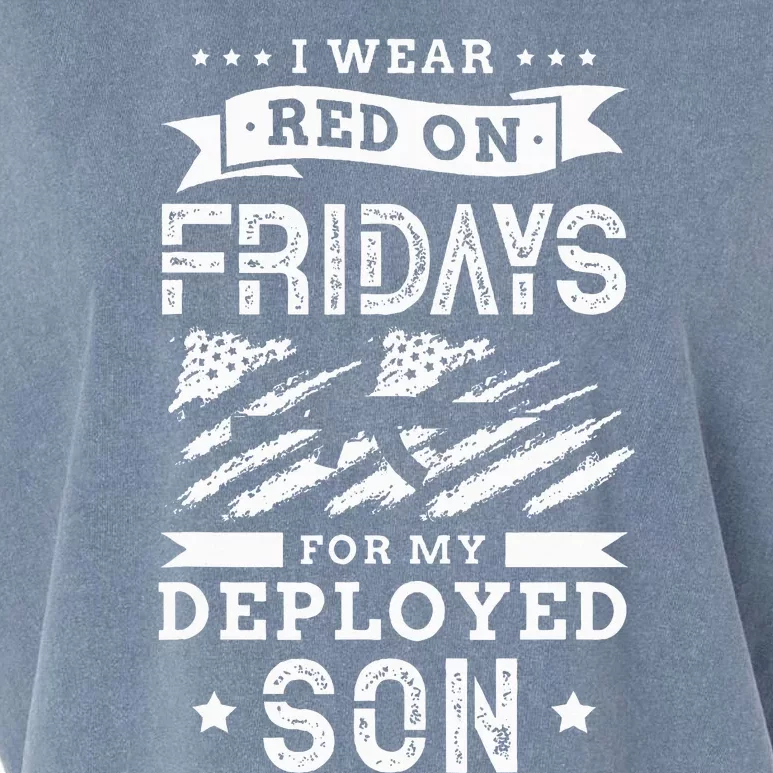 I Wear Red On Fridays For My Deployed Son Soldier Mom Garment-Dyed Women's Muscle Tee