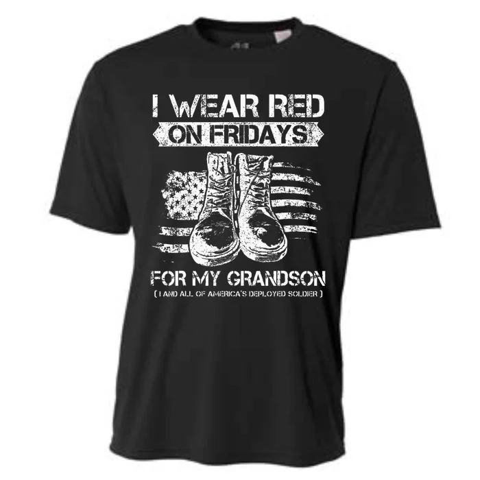 I Wear Red On Fridays For My Grandson Proud US Military Gift Cooling Performance Crew T-Shirt