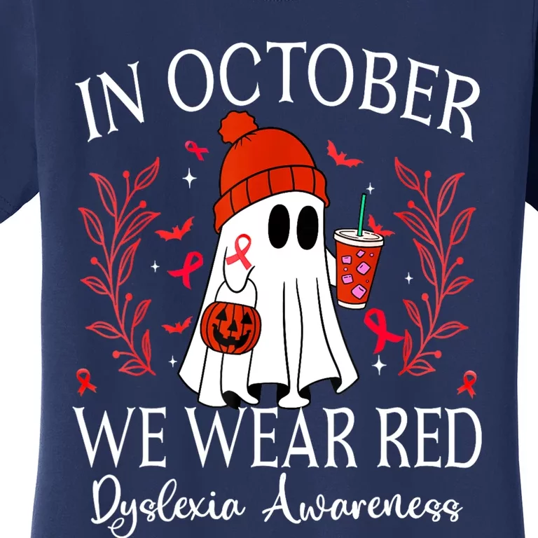 I Wear Red Dyslexia Awareness Month Dyslexia Women's T-Shirt