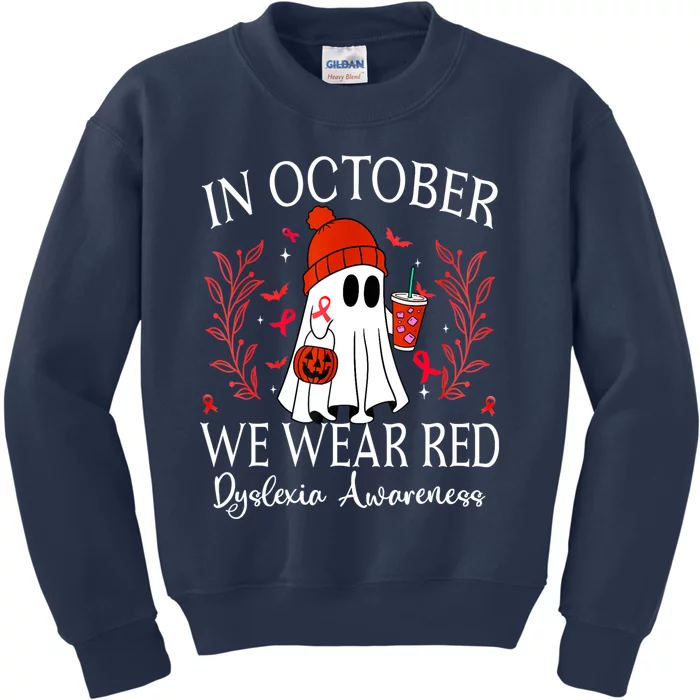 I Wear Red Dyslexia Awareness Month Dyslexia Kids Sweatshirt