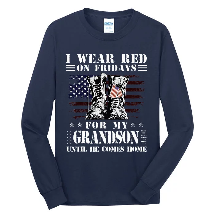 I Wear Red On Fridays For My GRANDSON Until He Comes Home Tall Long Sleeve T-Shirt