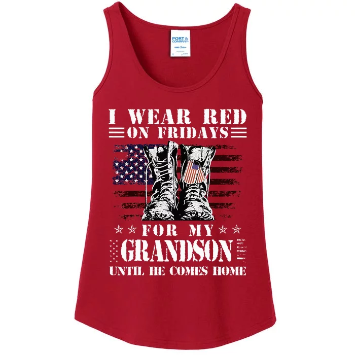 I Wear Red On Fridays For My GRANDSON Until He Comes Home Ladies Essential Tank