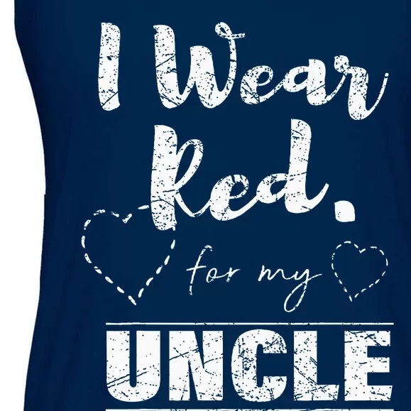 I Wear Red For My Uncle Heart Disease Awareness Gift Ladies Essential Flowy Tank