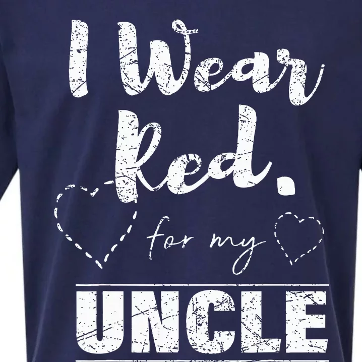 I Wear Red For My Uncle Heart Disease Awareness Gift Sueded Cloud Jersey T-Shirt