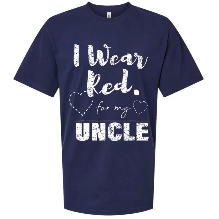 I Wear Red For My Uncle Heart Disease Awareness Gift Sueded Cloud Jersey T-Shirt