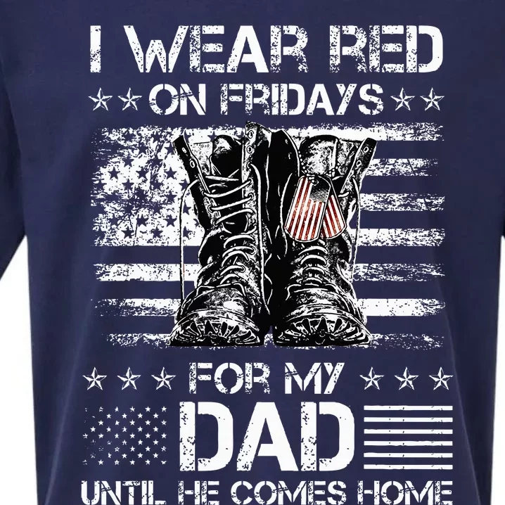 I Wear Red On Friday For My Dad Combat Boots Veteran Day Sueded Cloud Jersey T-Shirt