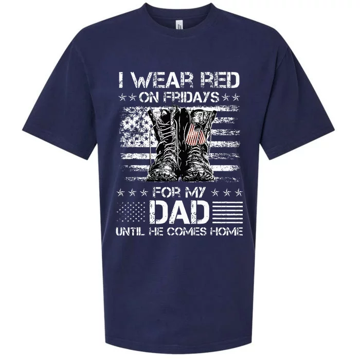 I Wear Red On Friday For My Dad Combat Boots Veteran Day Sueded Cloud Jersey T-Shirt