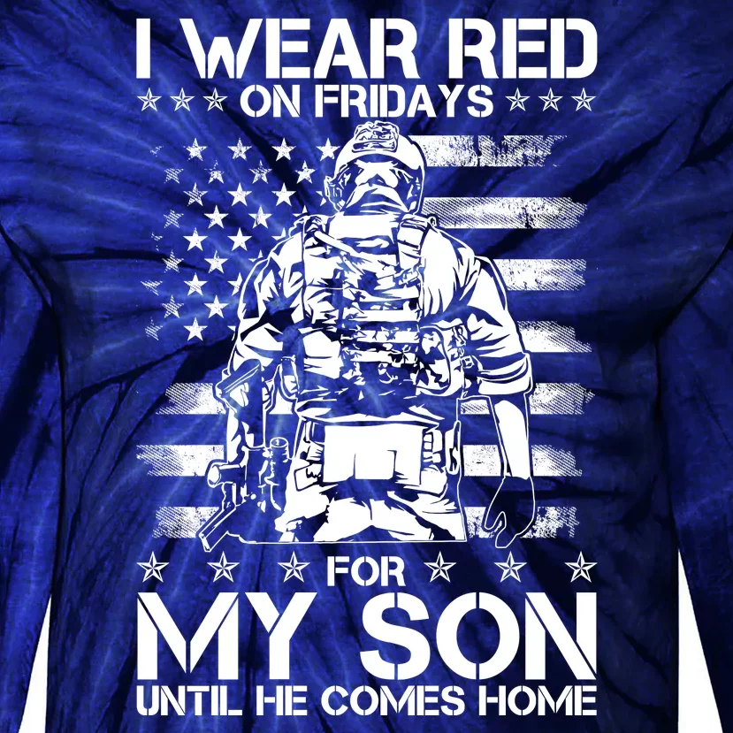 I Wear Red On Fridays For My Son Until He Comes Home Tie-Dye Long Sleeve Shirt