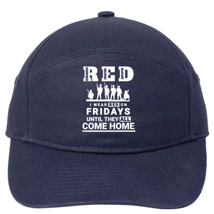 I Wear Red On Fridays Until They All Come Home 7-Panel Snapback Hat