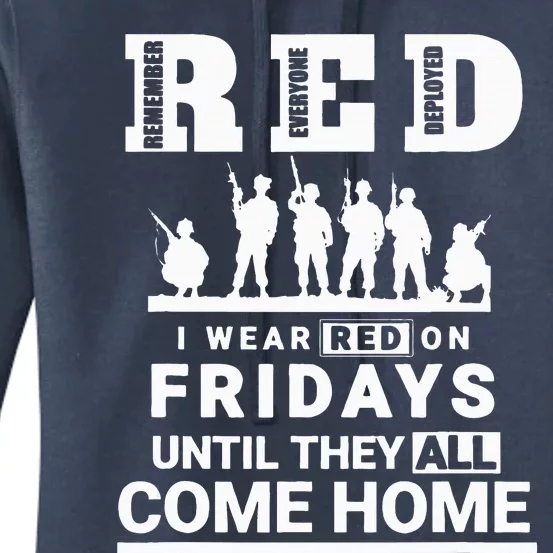 I Wear Red On Fridays Until They All Come Home Women's Pullover Hoodie