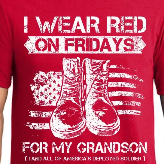 I Wear Red On Fridays For My Grandson Proud US Military Gift Pajama Set