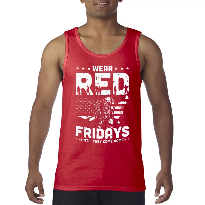 I Wear Red On Fridays Until They Come Home Duty US Military Tank Top