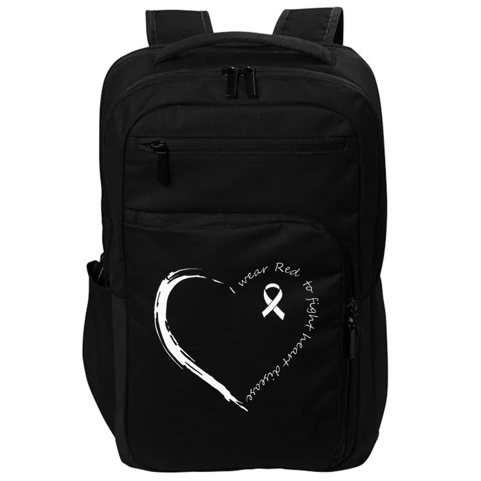 I Wear Red To Fight Heart Disease Awareness Impact Tech Backpack