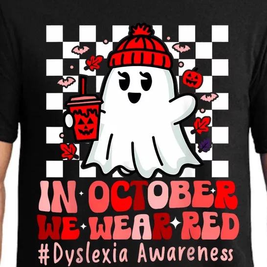 I Wear Red Dyslexia Awareness Month Ghost Halloween Pajama Set