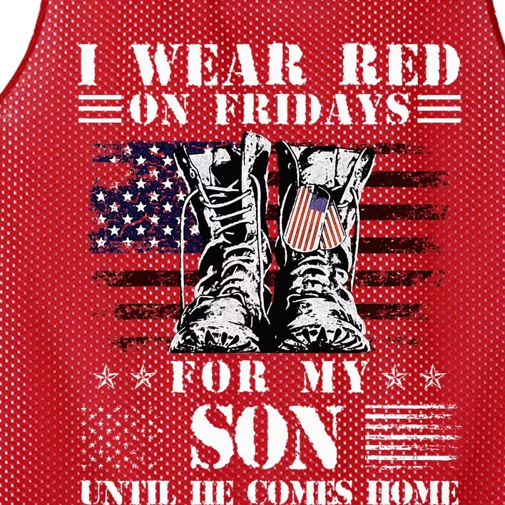 I Wear Red On Fridays For My SON Until He Comes Home Mesh Reversible Basketball Jersey Tank