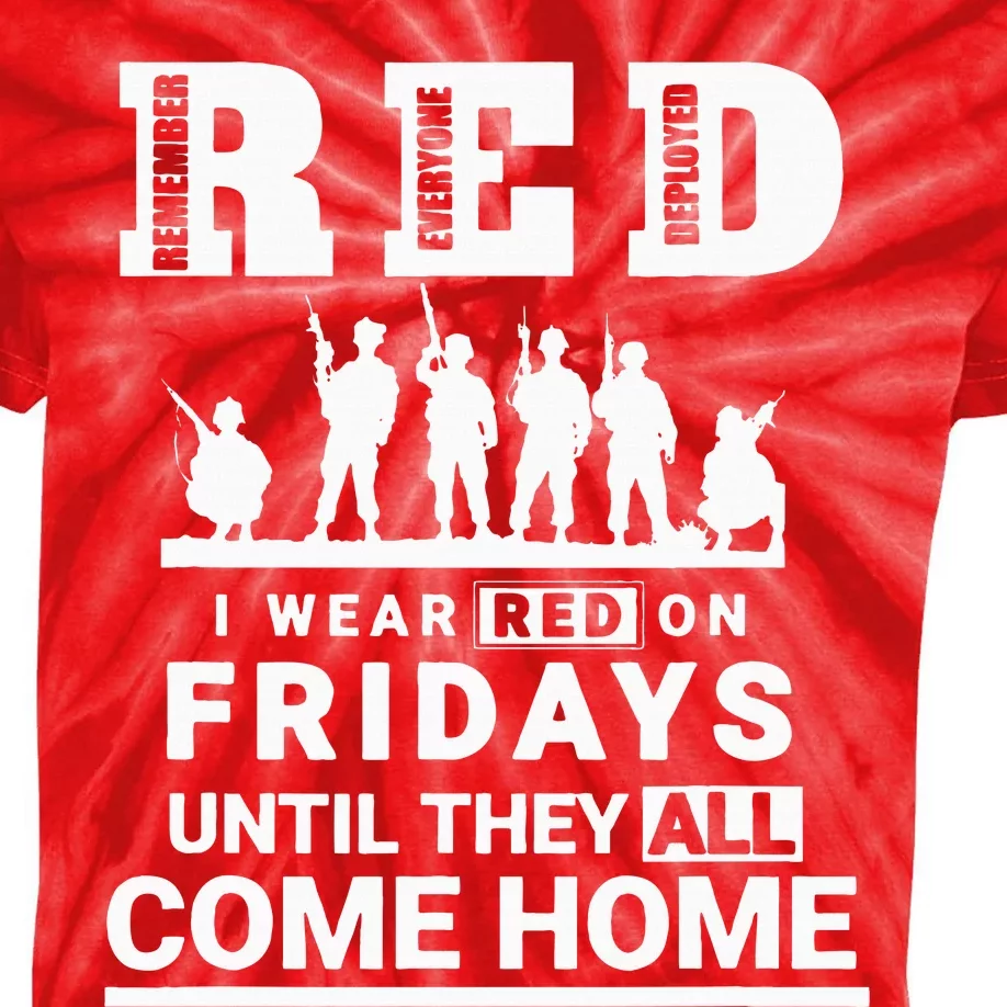 I Wear Red On Fridays Until They All Come Home Kids Tie-Dye T-Shirt