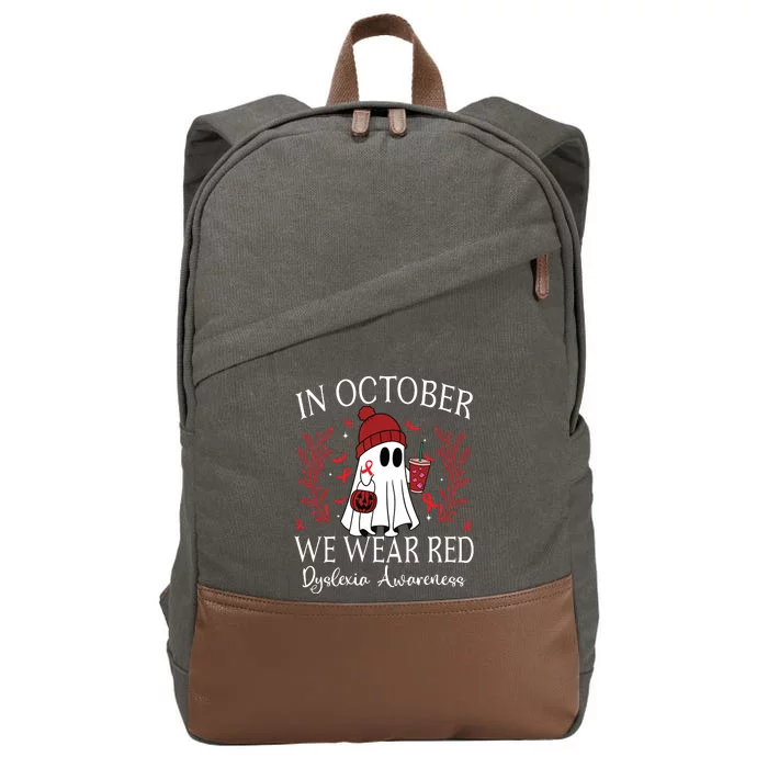 I Wear Red Dyslexia Awareness Month Dyslexia Cotton Canvas Backpack