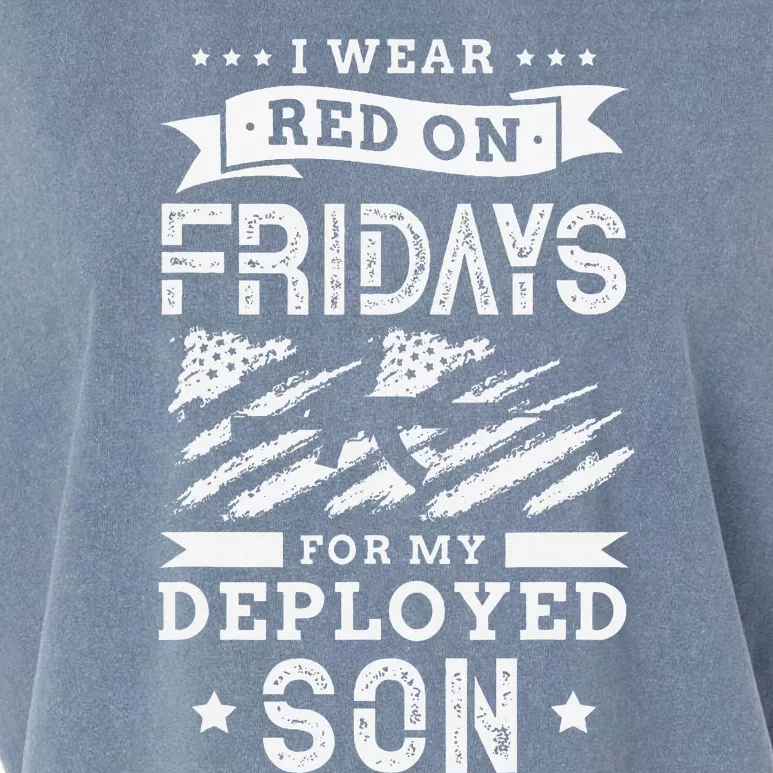 I wear red on fridays for my deployed son soldier mom Garment-Dyed Women's Muscle Tee